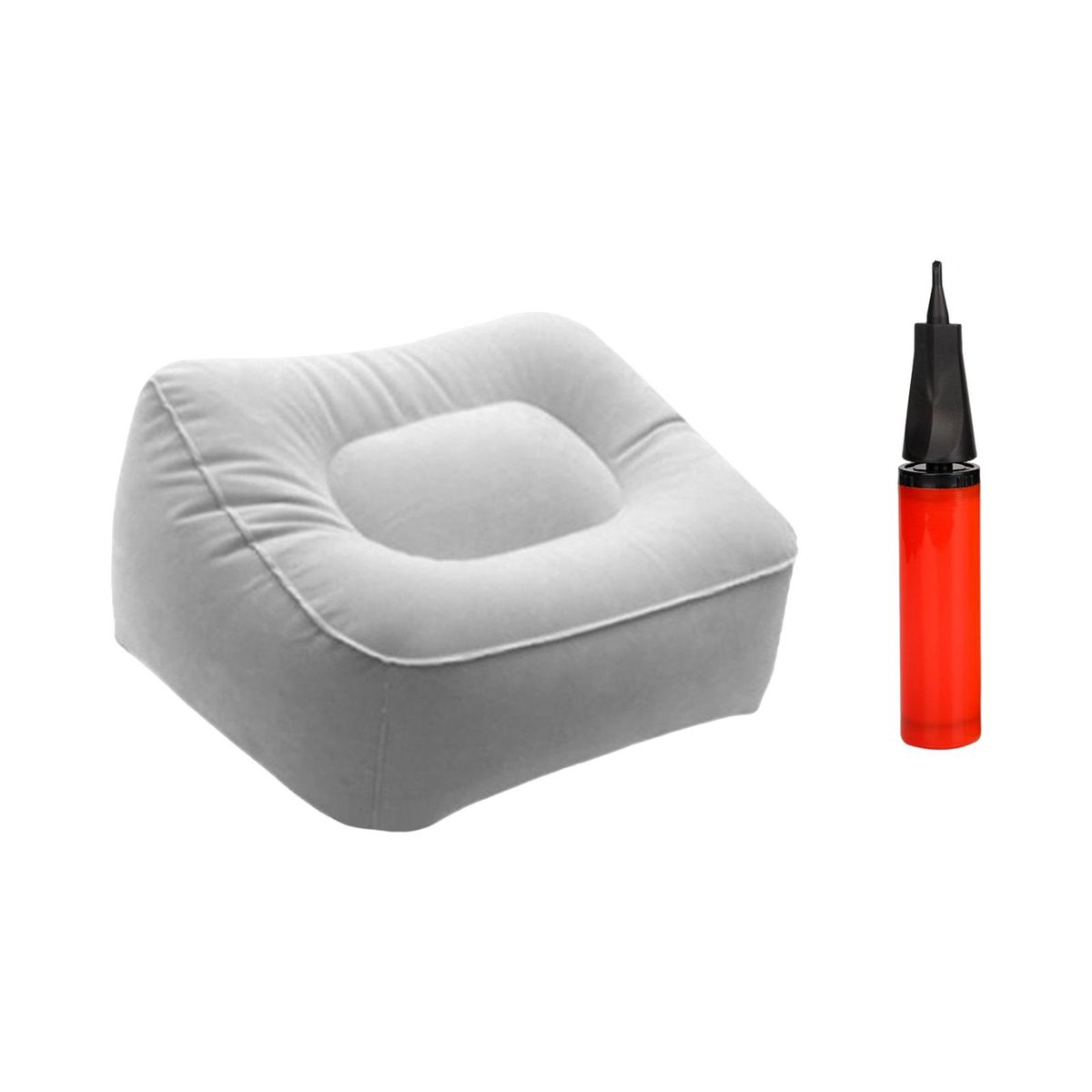 Portable Inflatable Footrest Pad With Inflator Foot Massage Gray