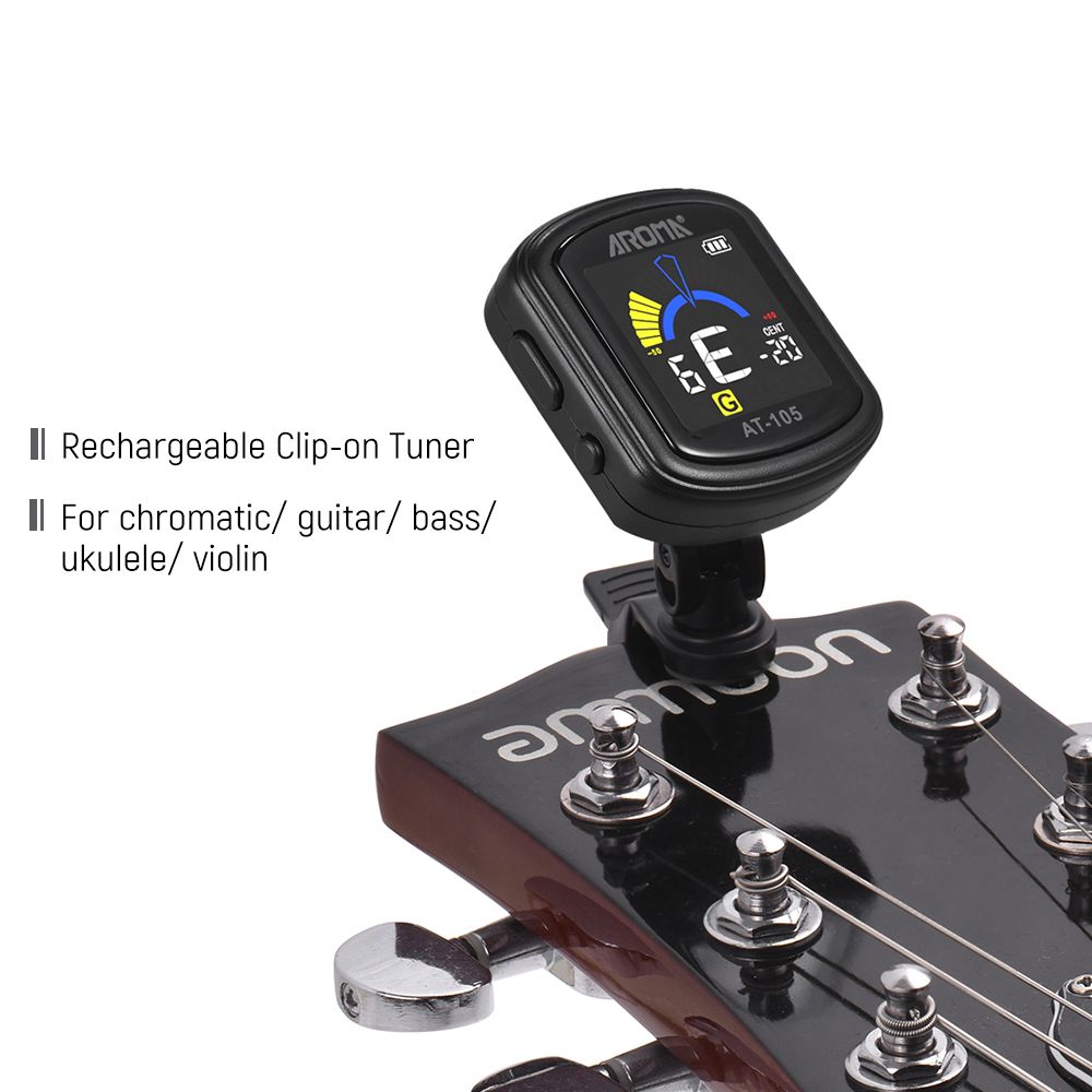 AT-105 Rechargeable Clip-on Tuner Color Screen