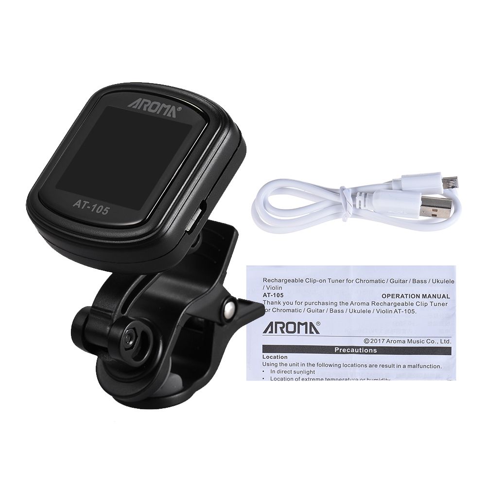 AT-105 Rechargeable Clip-on Tuner Color Screen