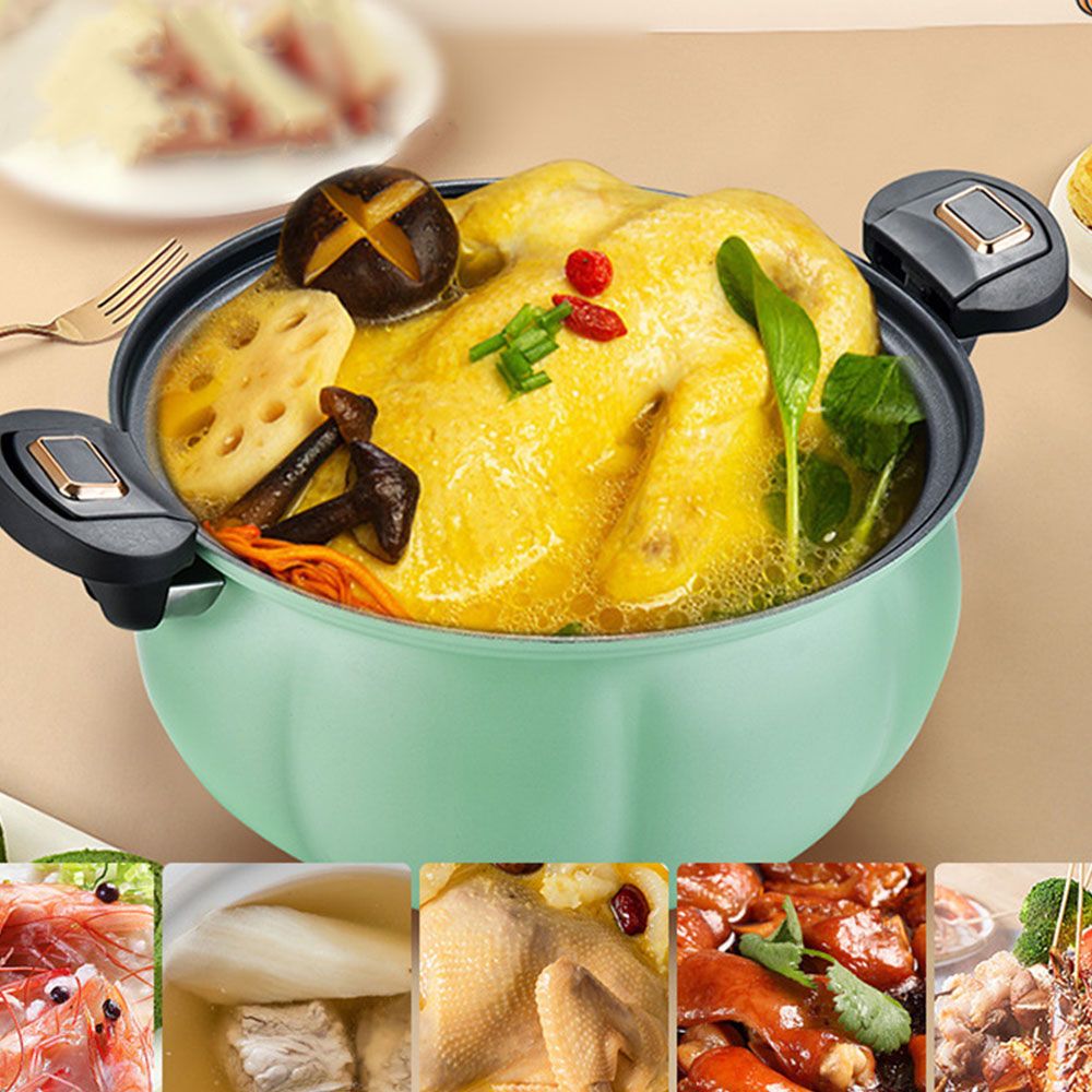 8 Liters Non Stick Pressure Pot With Glass Cover + Spatula
