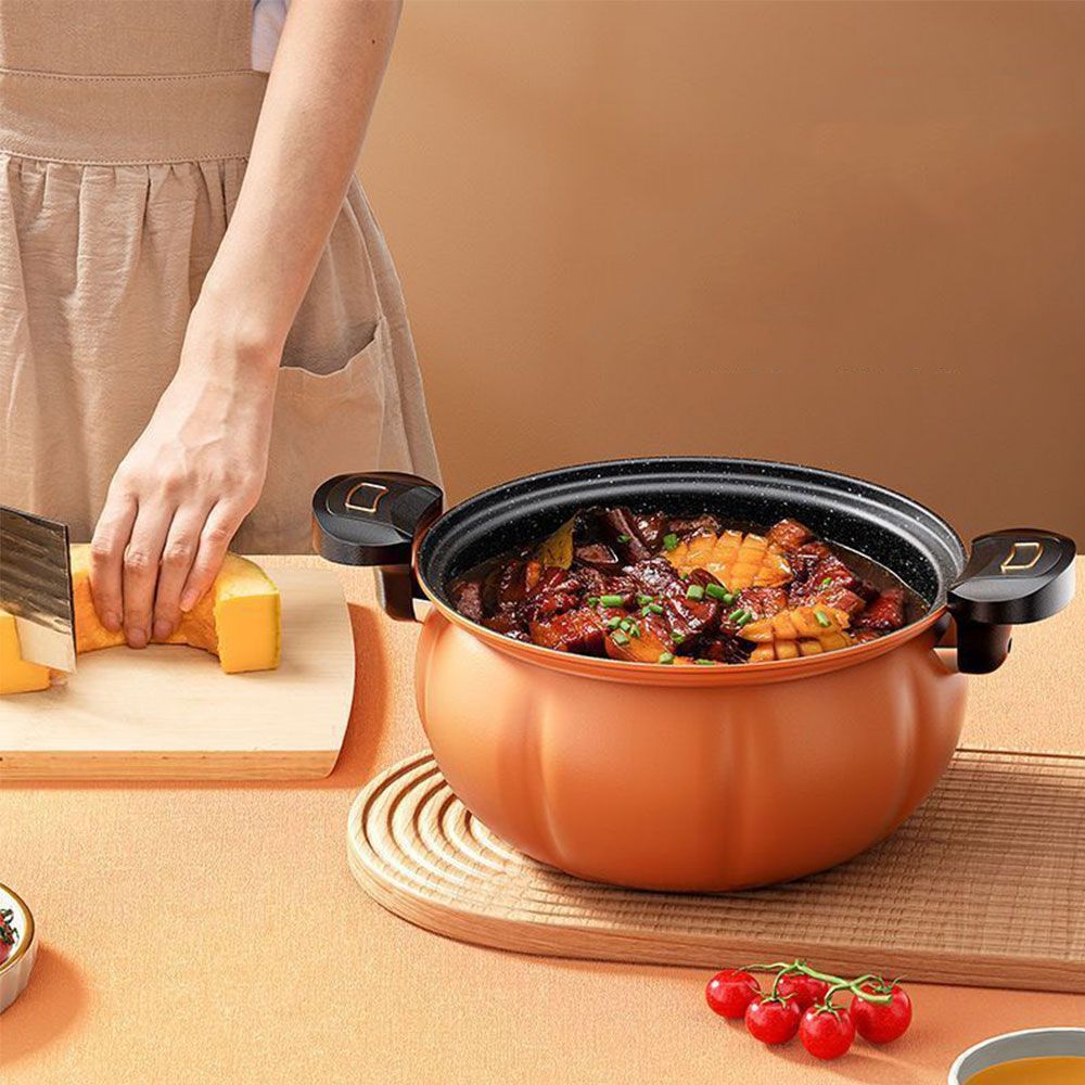 8 Liters Non Stick Pressure Pot With Glass Cover + Spatula