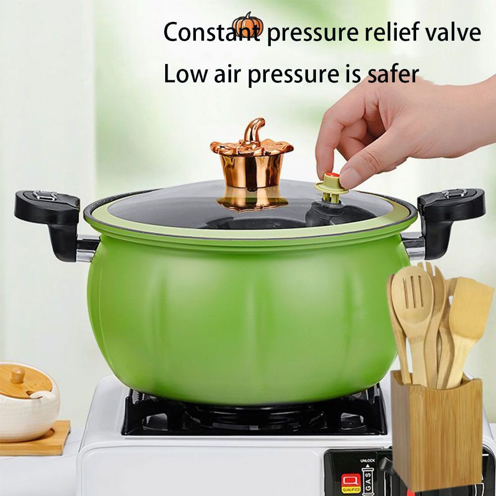 8 Liters Non Stick Pressure Pot With Glass Cover + Spatula