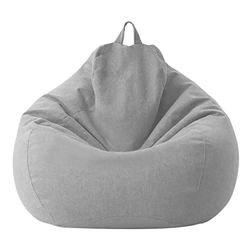 Lazy Sofa Cover Unfilled Linen Recliner Seat Bean Bag Puff