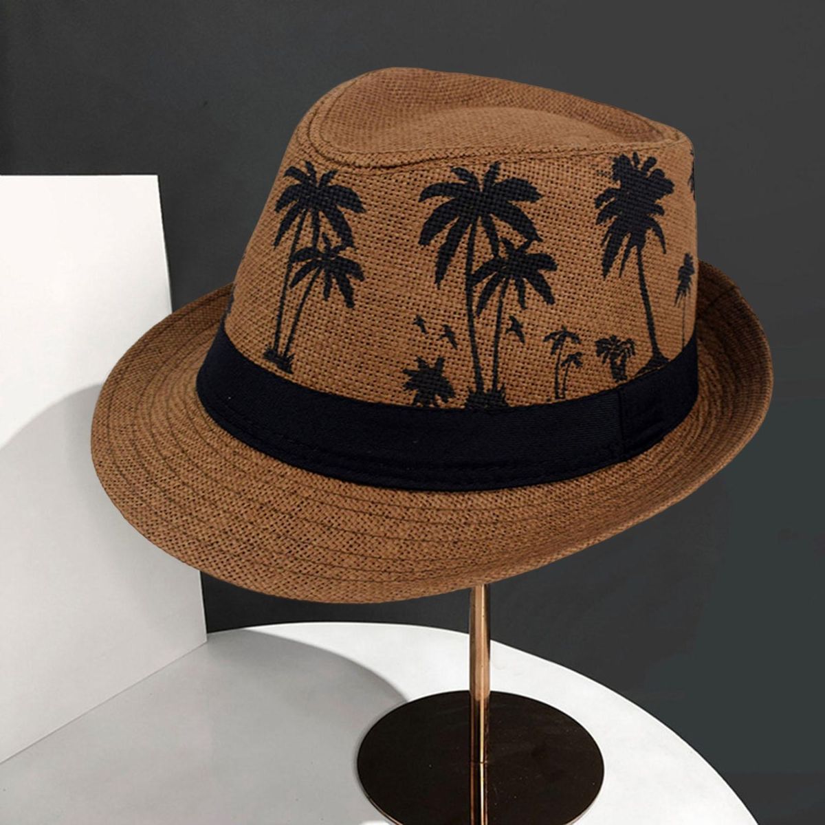 Straw Hat Summer Vacation Men Beach Hat Coffee