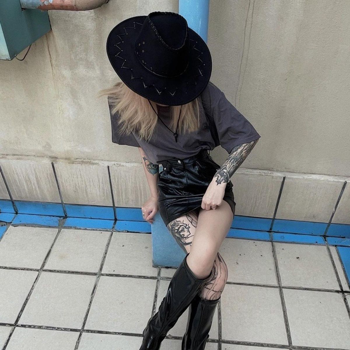Top Hat Western Cowboy Cowgirl Sun Hat Black