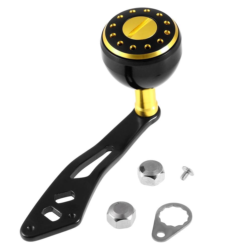 Lixada Fishing Reel Handle Baitcasting Fishing Reel Handle Drum Trolling Reel Handle Left Right Power Metal Reel Handle Big Knob Fishing Reel Accessory