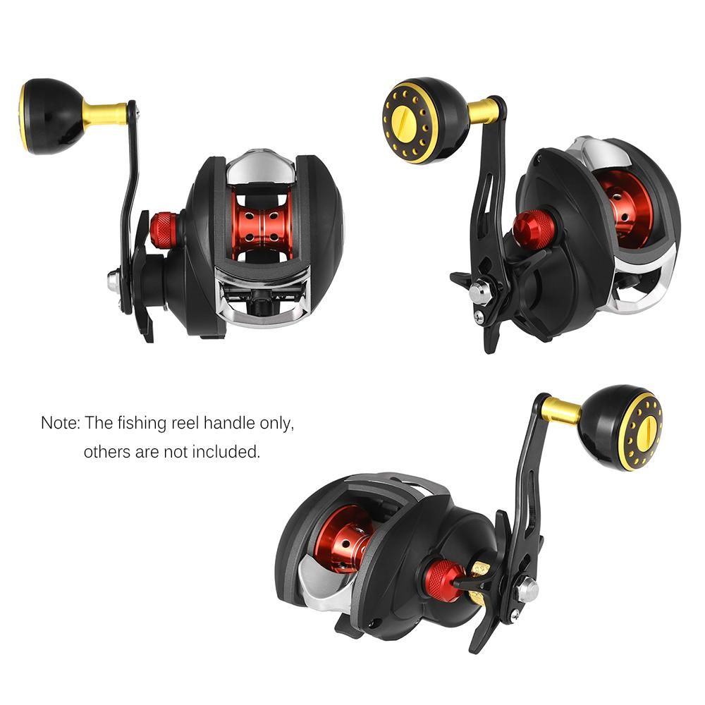 Lixada Fishing Reel Handle Baitcasting Fishing Reel Handle Drum Trolling Reel Handle Left Right Power Metal Reel Handle Big Knob Fishing Reel Accessory