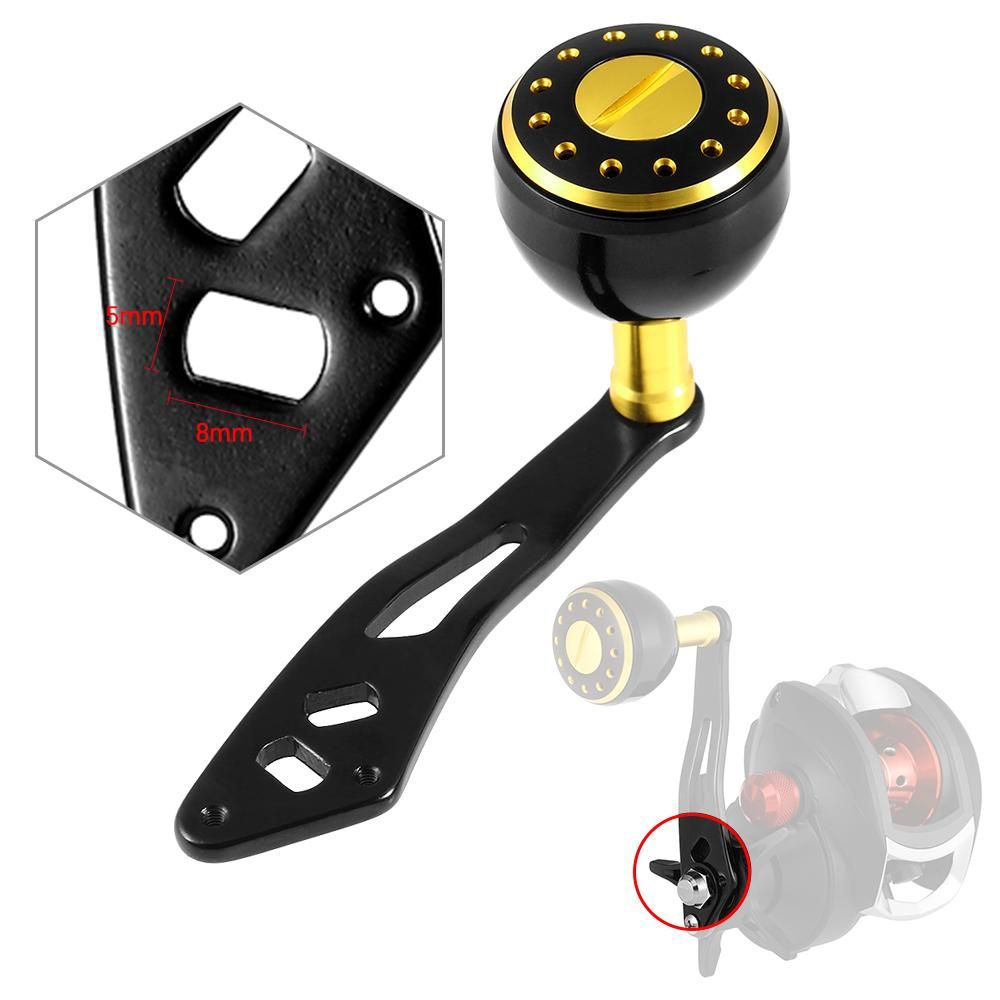 Lixada Fishing Reel Handle Baitcasting Fishing Reel Handle Drum Trolling Reel Handle Left Right Power Metal Reel Handle Big Knob Fishing Reel Accessory