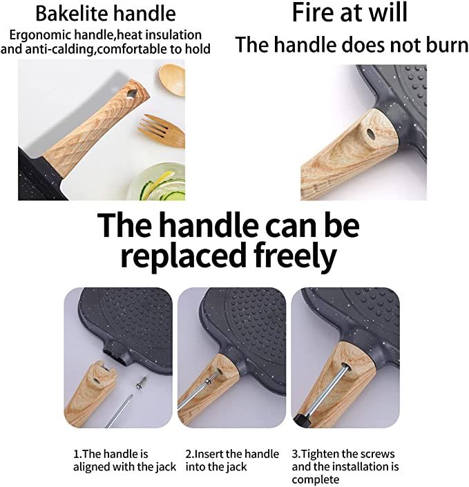 Nonstick 3-hole Omelet, Egg, Breakfast Grill Pan.