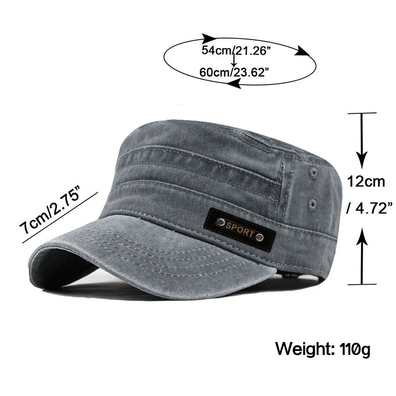 Washed Hats New Cotton Flat Caps Men's Mesh Sun Hats