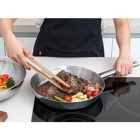 Queensense Shiny 5 Layer Stainless Steel Frying Pan
