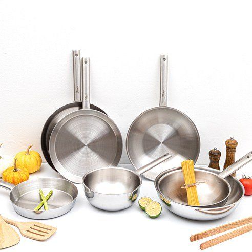 Queensense Shiny 5 Layer Stainless Steel Frying Pan