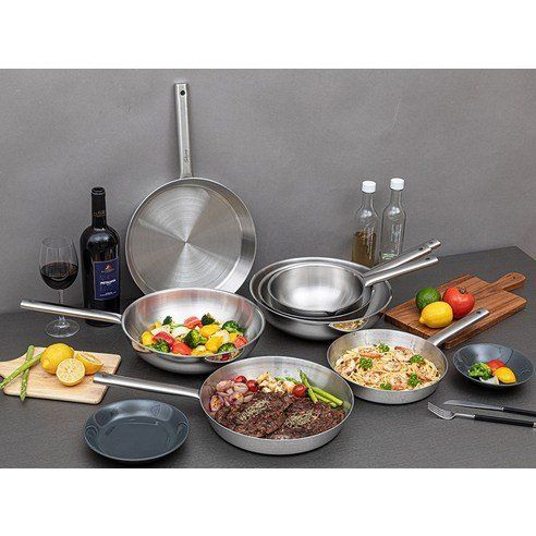 Queensense Shiny 5 Layer Stainless Steel Frying Pan