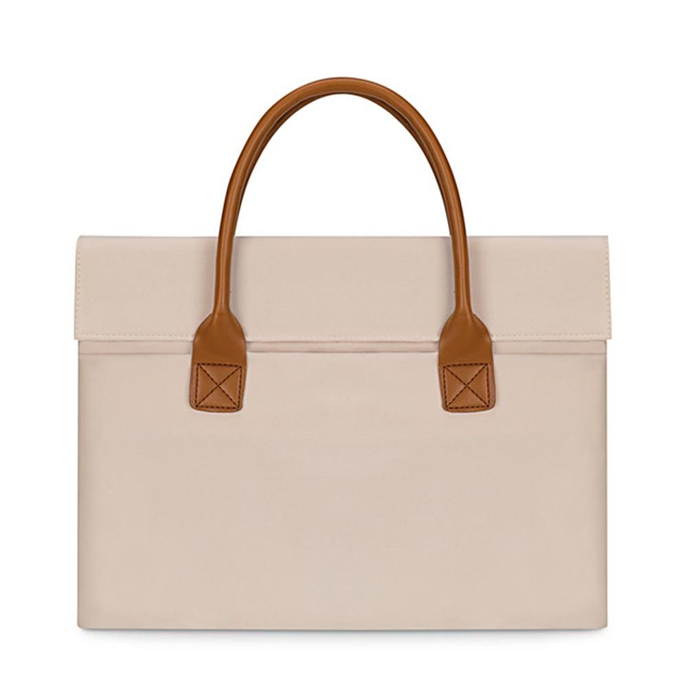 Portable Laptop Bag Large Capacity Handheld Laptop Bag Splash-proof Oxford Cloth Business Computer Bag Beige