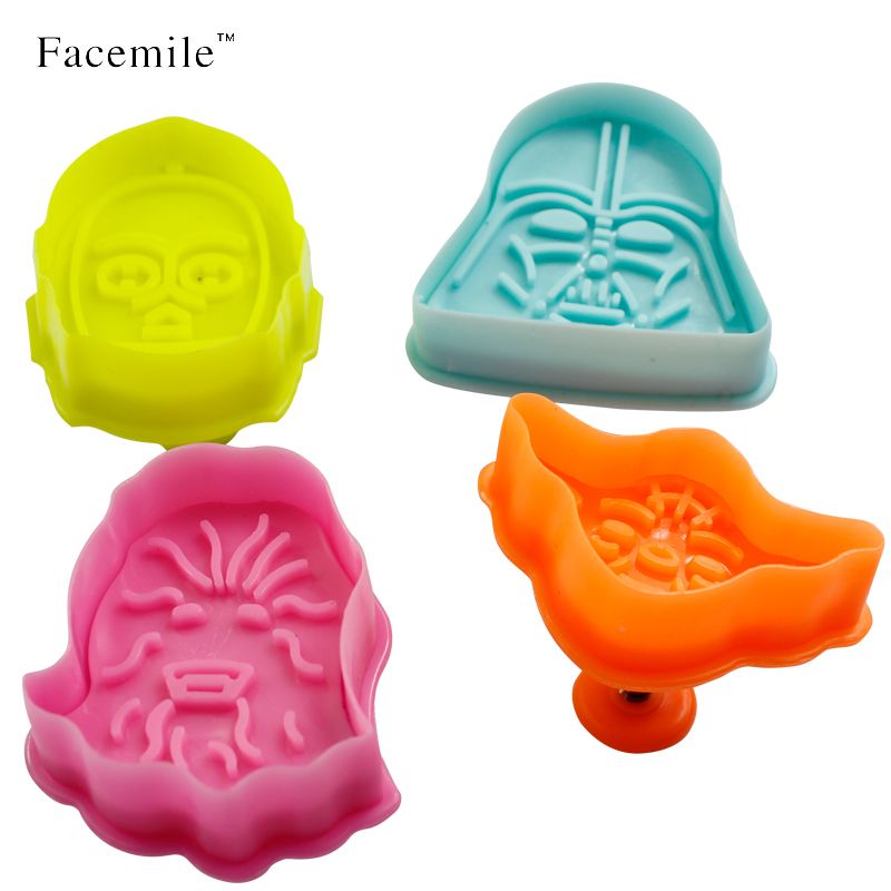 4pcs Set Star Wars Plunger Cookie Cutter Set Fondant Cake