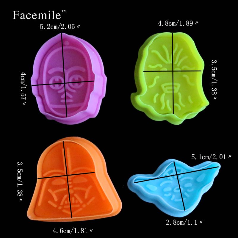 4pcs Set Star Wars Plunger Cookie Cutter Set Fondant Cake
