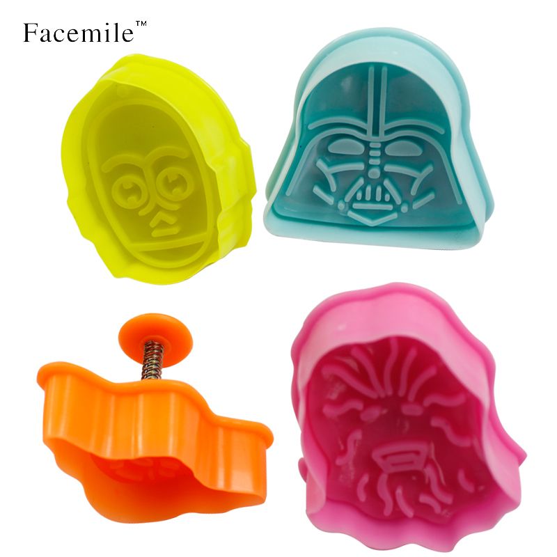 4pcs Set Star Wars Plunger Cookie Cutter Set Fondant Cake