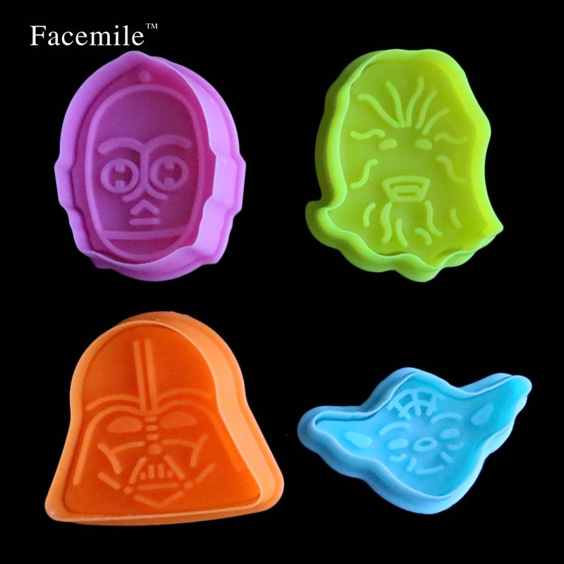 4pcs Set Star Wars Plunger Cookie Cutter Set Fondant Cake