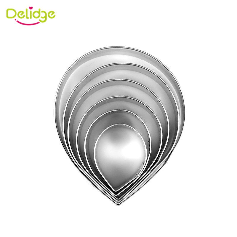 Delidge 6pcs Set Stainless Steel Rose Flower Cookie Cutters