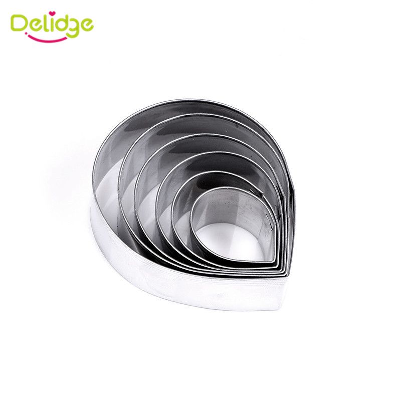 Delidge 6pcs Set Stainless Steel Rose Flower Cookie Cutters