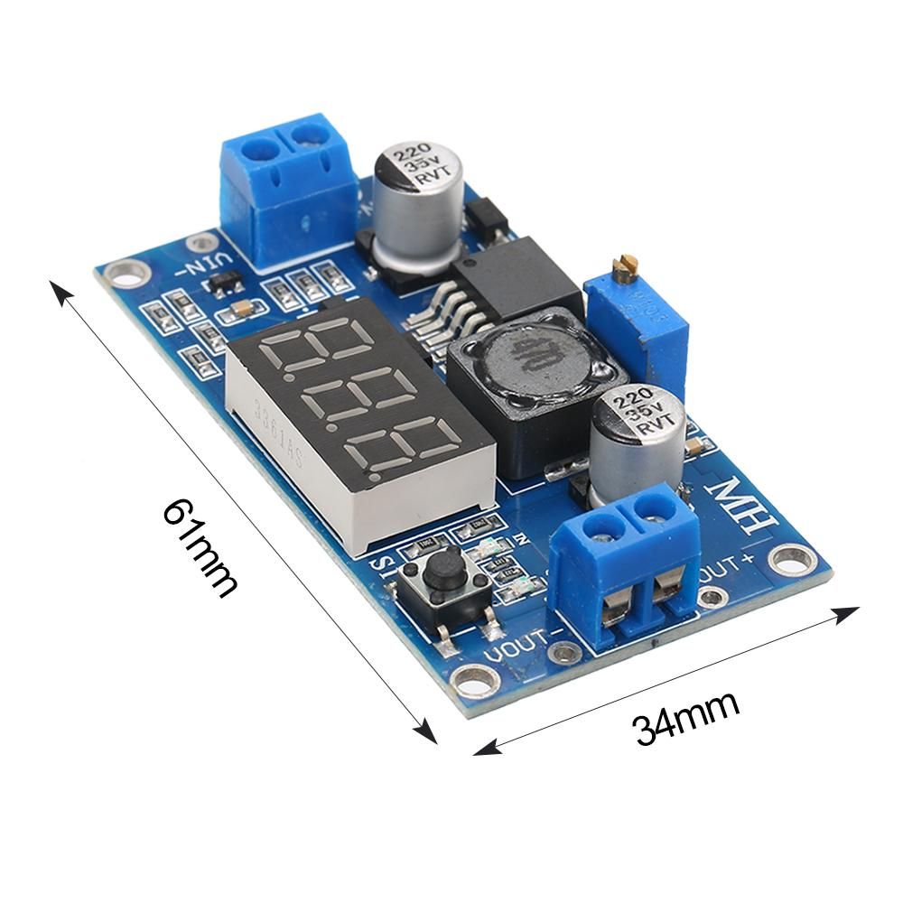 LM2596S DC-DC Step-Down Adjustable Power-Supply Module LM2596 Voltage Regulator with Digital Display 3A 5A 75W 24V to 12/5V