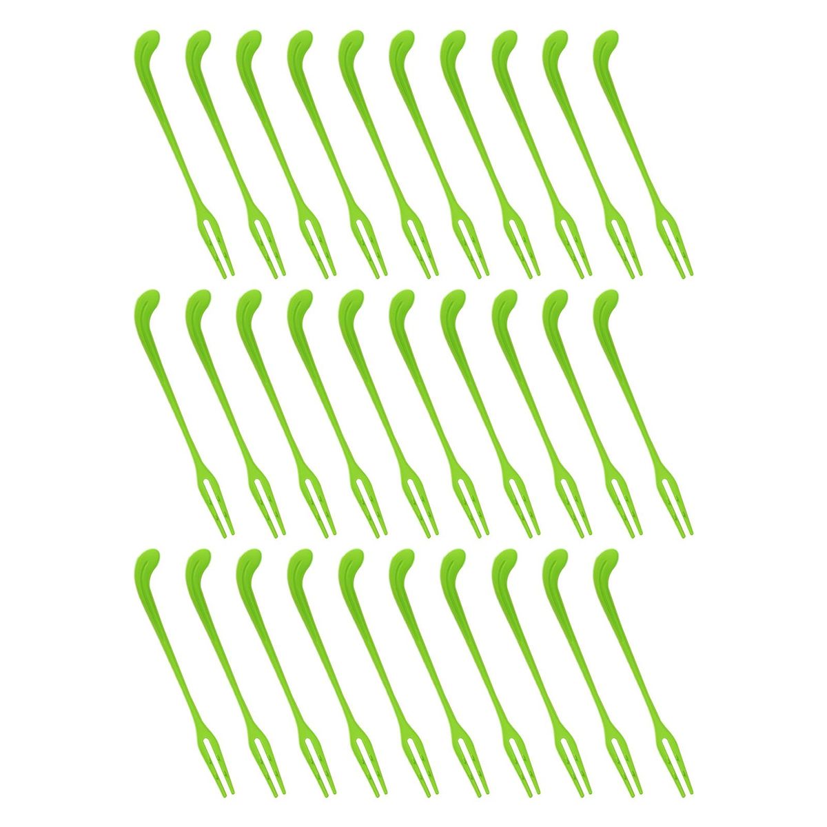 Children Fruit Forks Delights 30-piece Disposable Fruit Fork for Kids Green