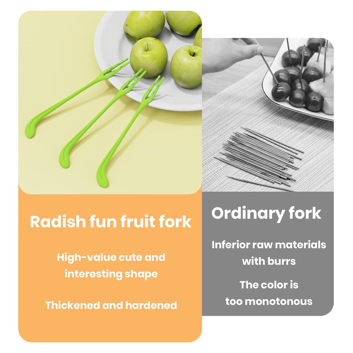 Children Fruit Forks Delights 30-piece Disposable Fruit Fork for Kids Green
