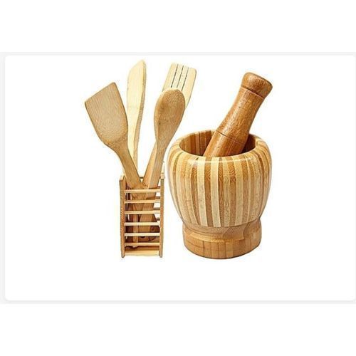 Wooden Spoon Set, Mortar & Pestle