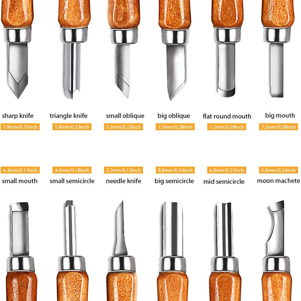 12 PCS Set Woodworking Cutters Set Carving DIY Woodworking