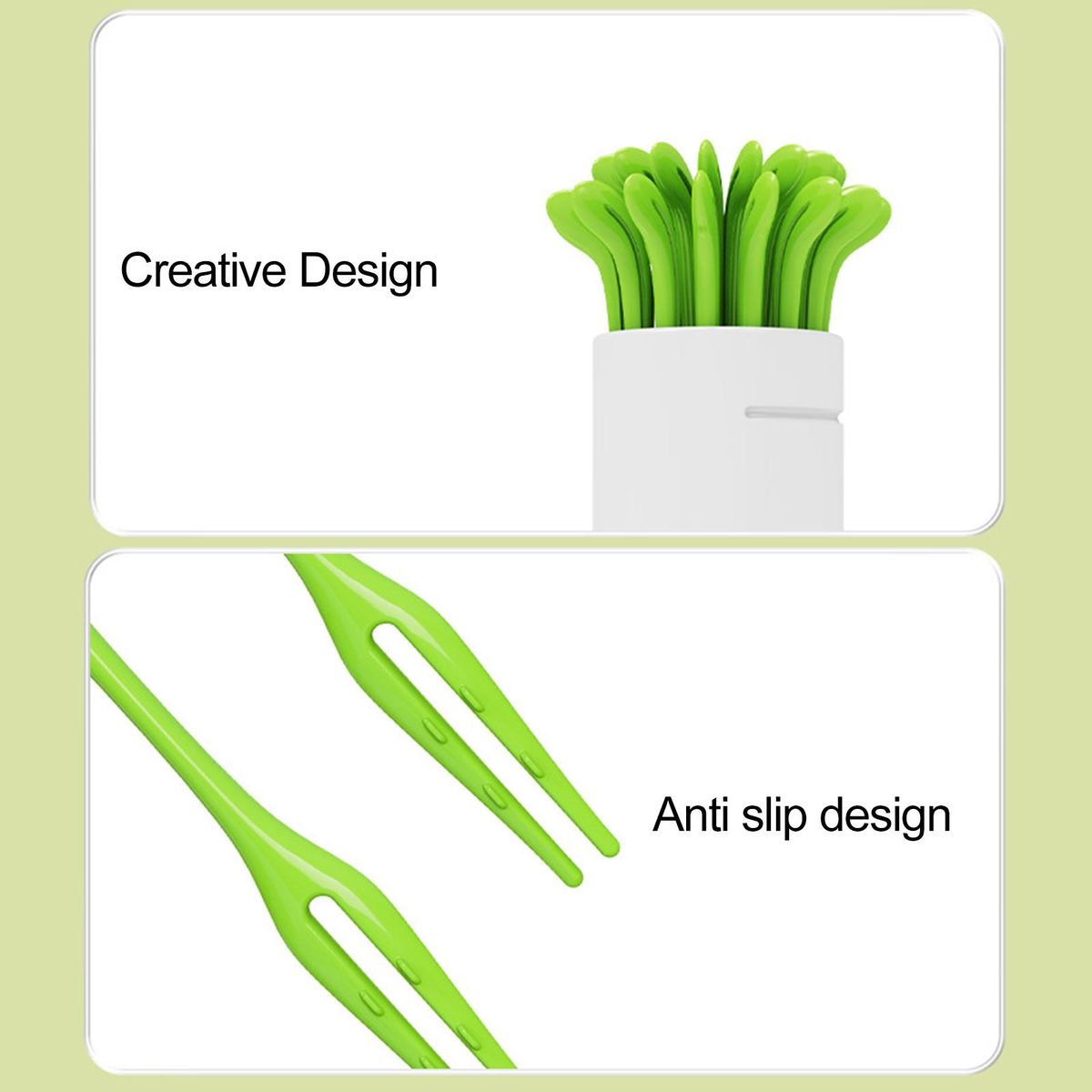 Kids Food Picks Radish Delight Fruit Fork Set 30pcs Non-slip for Easy White