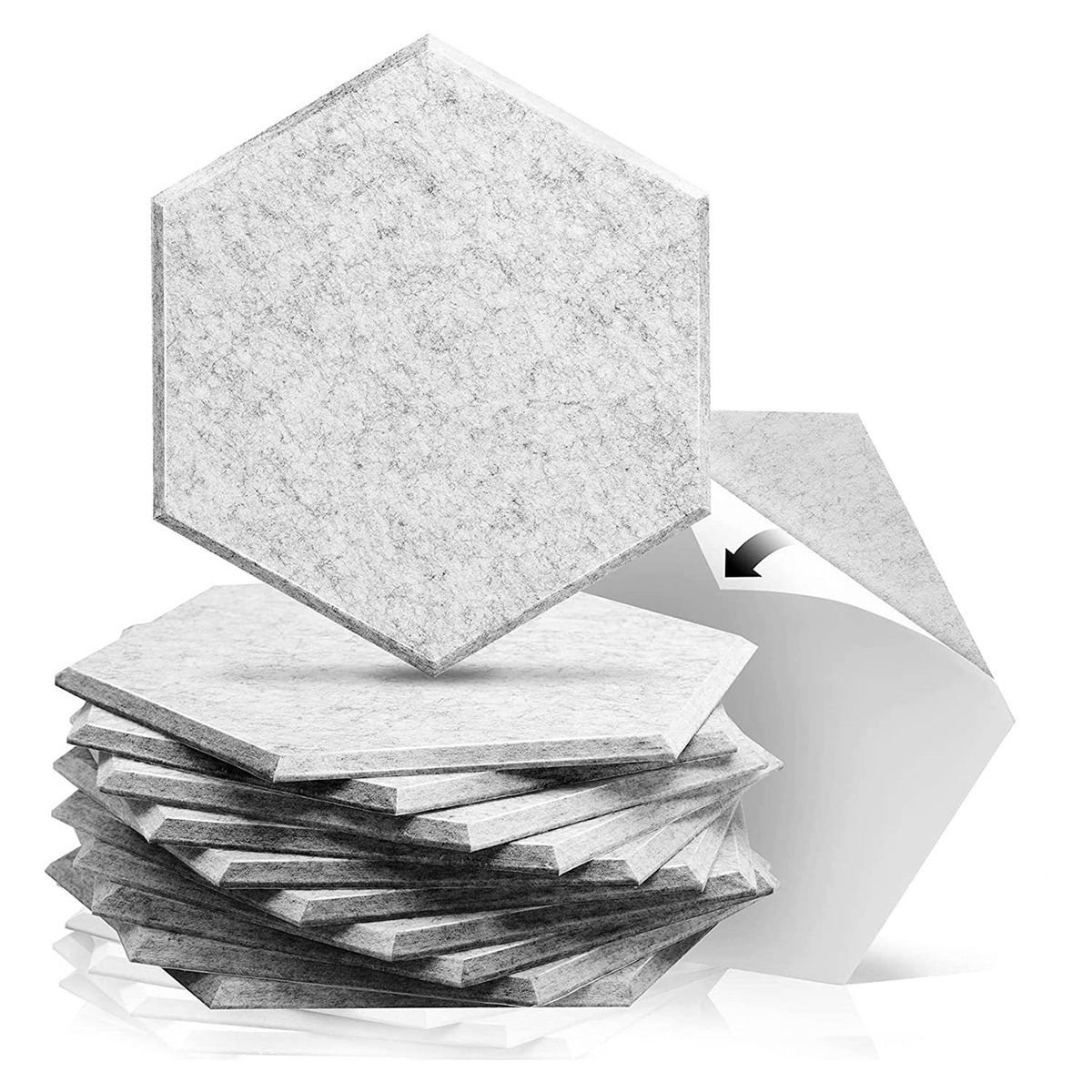 12 Pack Acoustic PanelsSelf-Adhesive Acoustic PanelsSound Proof Foam PanelsSoundproof Wall PanelsSilver Gray