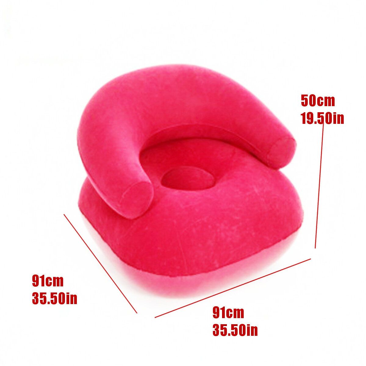 Indoor Inflatable Blow Up Dorm Room Lounge Air Chair Bean Bag Lazy Chair Red