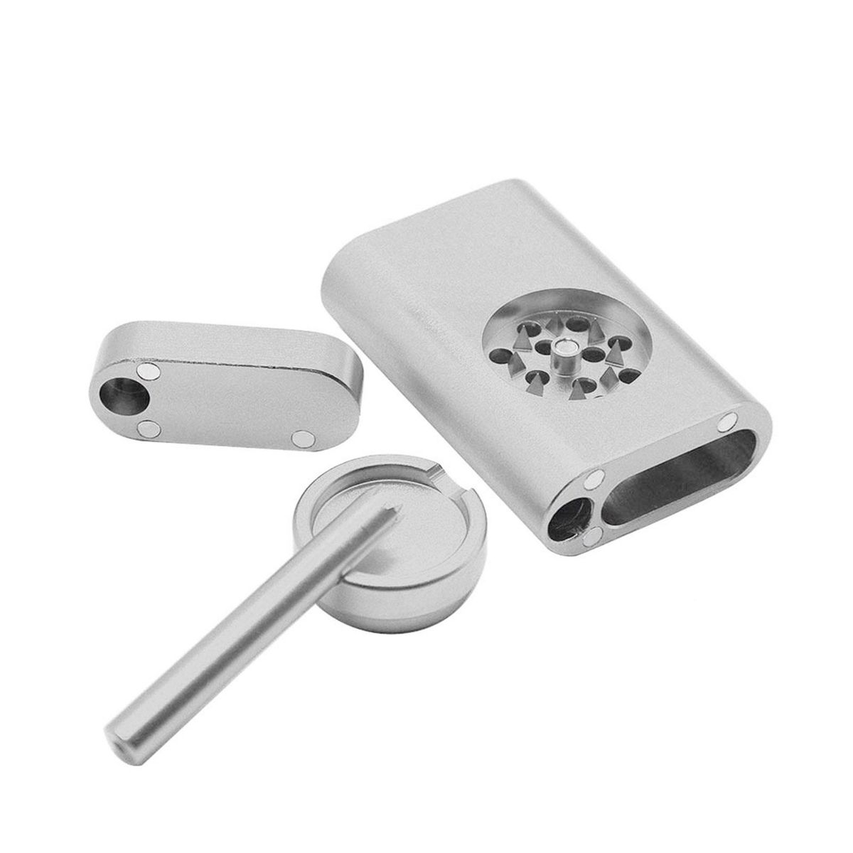 Abrader Storage Box Mini Grinder with Storage Box Silver