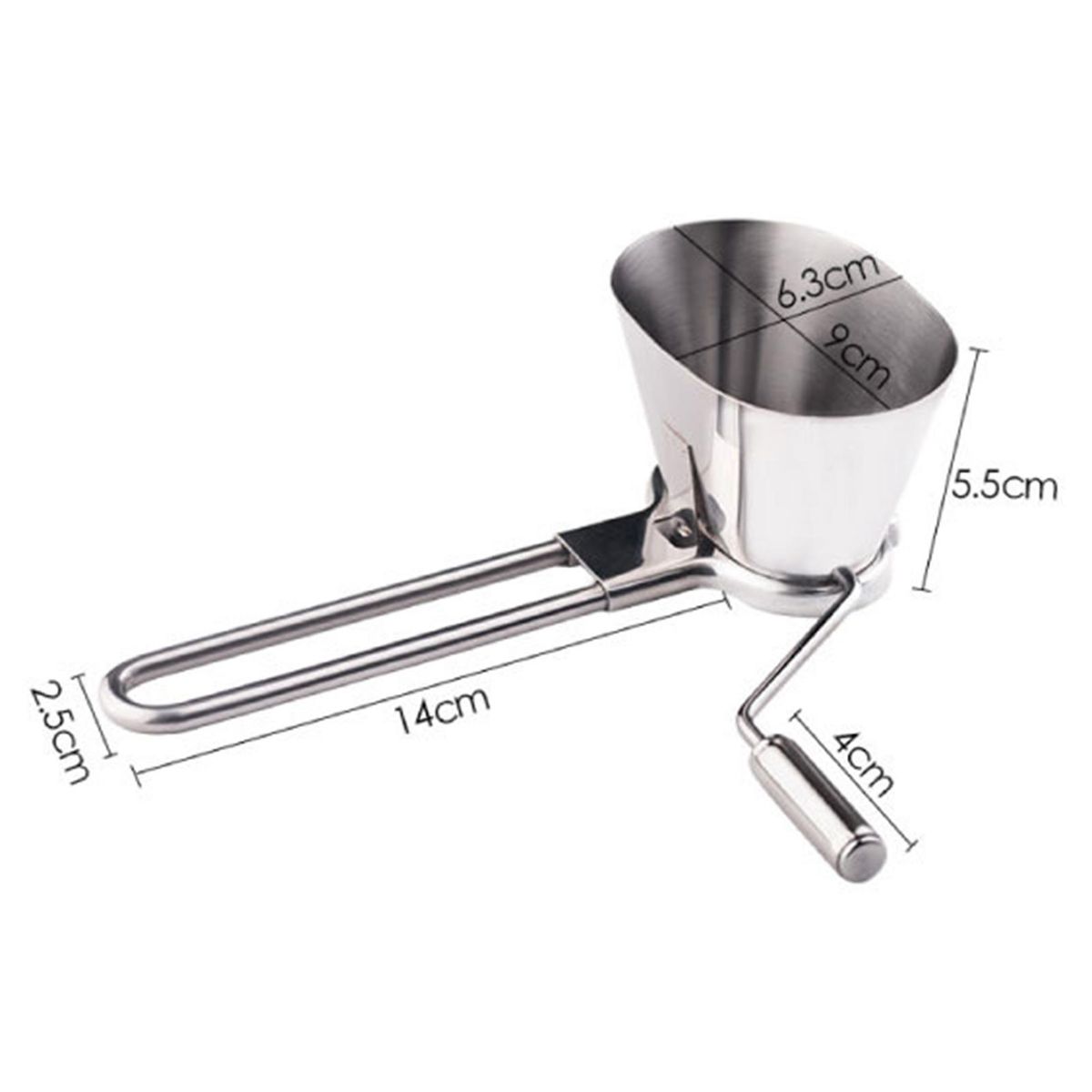 Metal Handheld Herb Mill Grinder Rotary Vegetable Shredder for Fresh Silver