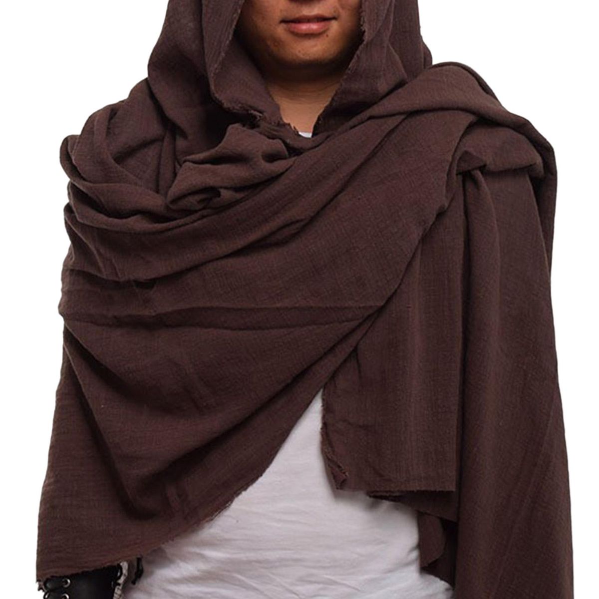 Men Shawl Men Hood Cloak Pirate Cosplay Dark Brown