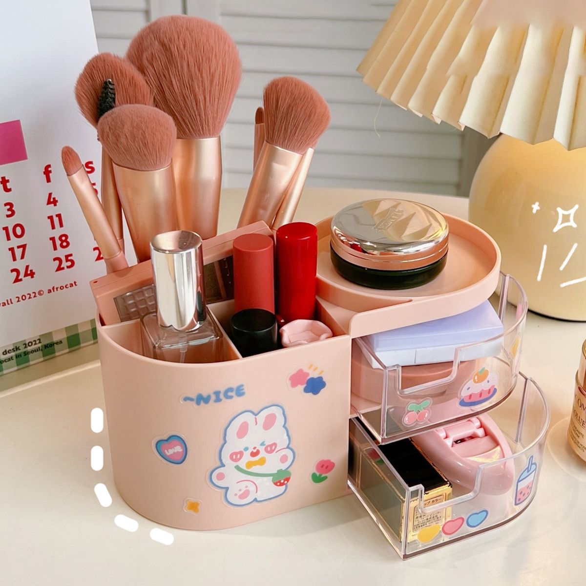 Pen Holder Cosmetic Sundries Stationery Organizer Pink