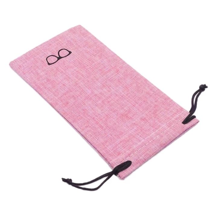 Drawstring Eyeglasses Pouch With Microfiber Cleaning Cloth