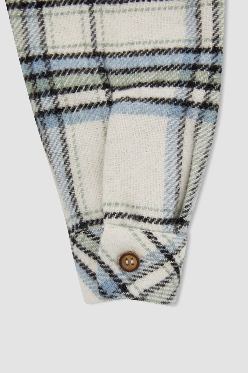 Girl - Cropped Fit Woven Long Sleeve Shirt - Blue