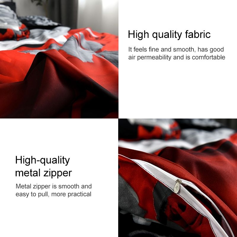 3D Jacquard Weave Bedding Cover + Bed Sheet + Pillow Case