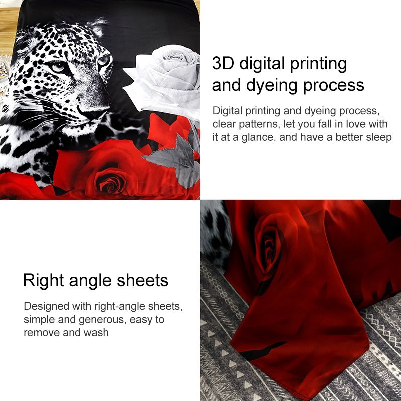 3D Jacquard Weave Bedding Cover + Bed Sheet + Pillow Case