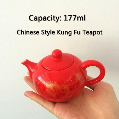 Chinese Teapot Porcelain Red Wedding Tea Set Gifts Celebration Classical Ceramic China Kungfu Tea Cup Kettle Infuser