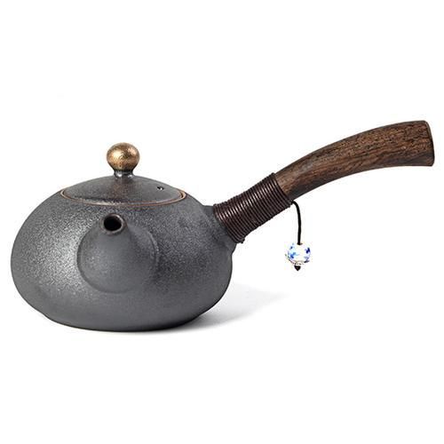 Design Japanese Style Teapots Ceramic Wood Handle Kung Fu Tea Sets Porcelain Ceramic Kettle Vintage Tea Service