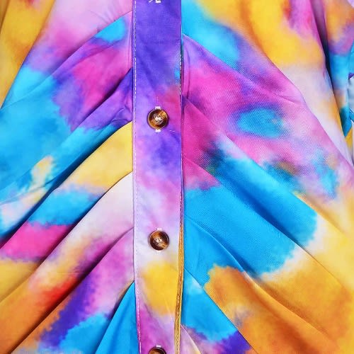 Floral Print Ruched Shirt Dress