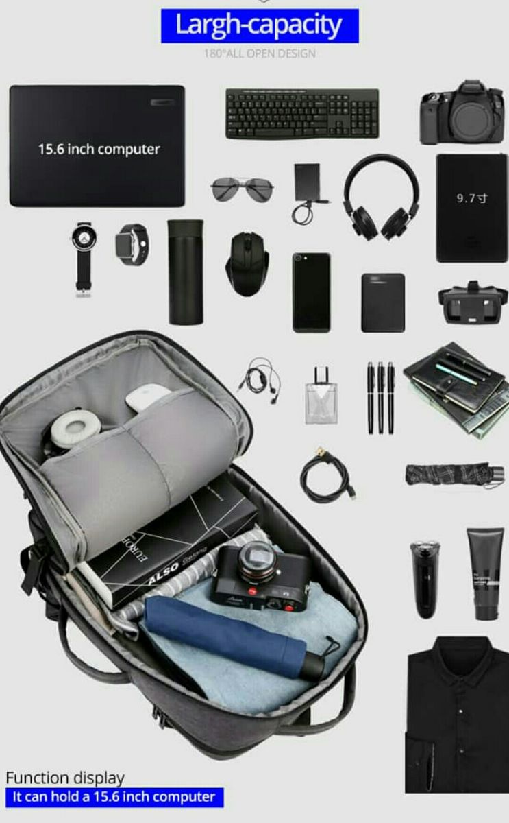 17" Quality Waterproof Large Capacity Laptop Backpack