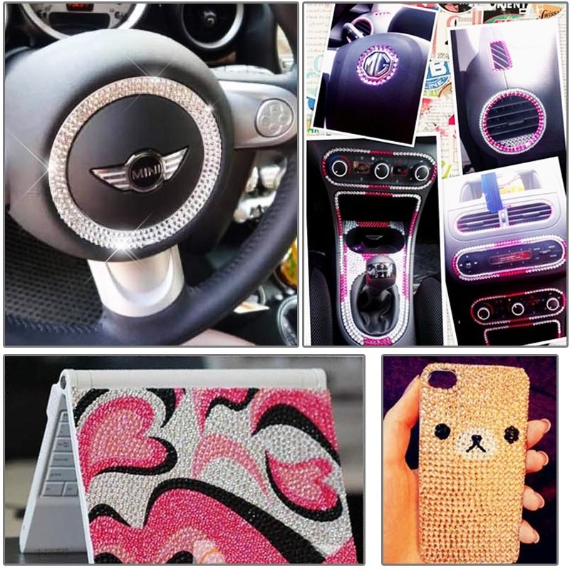 4mm Glitter Crystal Diamond Decoration / Shining Rhinestone Sticker For Car Sticker & Cell Phone Ornament