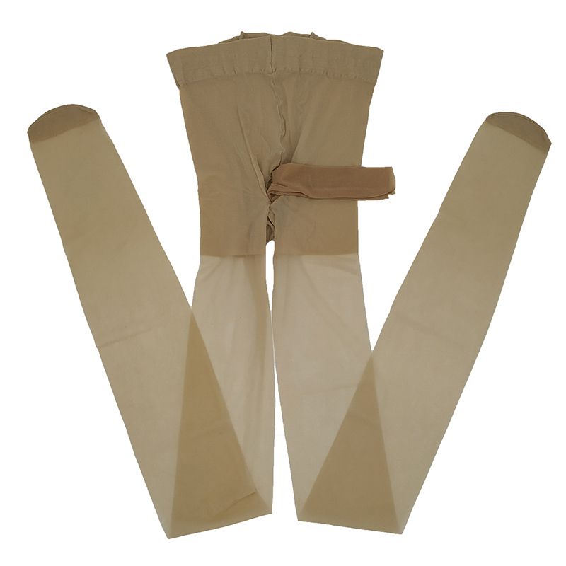 Men Y Open Penis  Sheath Tights Condom Hose Women Fetish Collant Femme Fantaisie Medias Sheer Calzas Beige