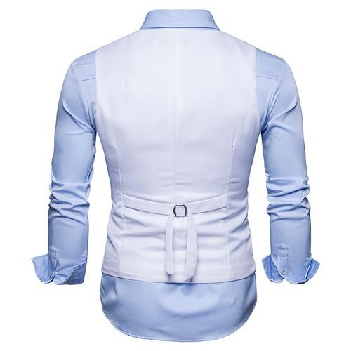 (Black)Men's Gentleman Formal Slim Fit Double Breasted Dress Suit Vests 2022 Fashion Slim Fit Men Vest Waistcoat Gilet Homme Costume ACU