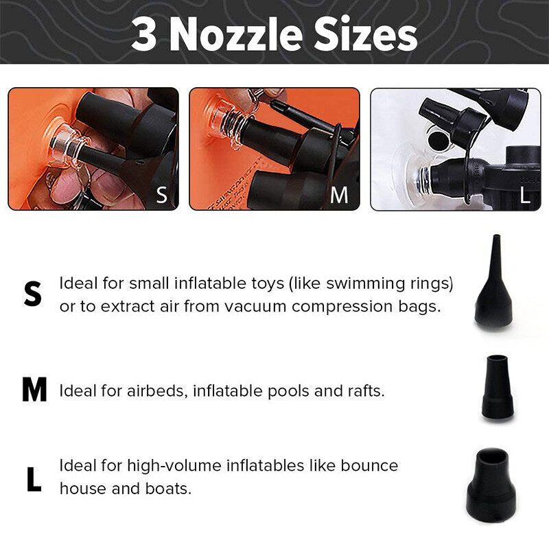 Electric Air Pump Inflate Deflate With 3 Nozzles AC220V Portable For Swimming Pool Balloon Toys Bed Compression Bag Mattress