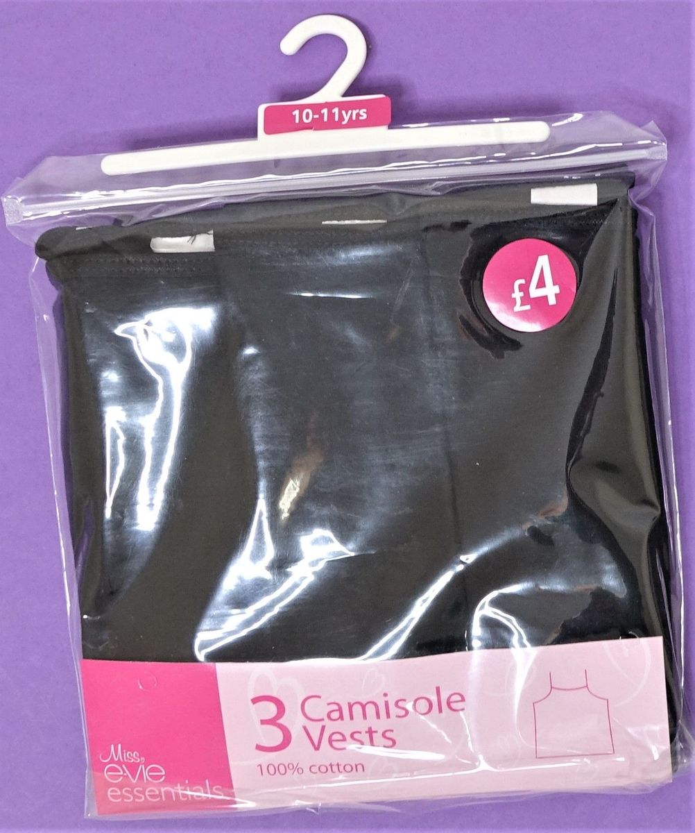 3 Pack Girls Camisole Vests