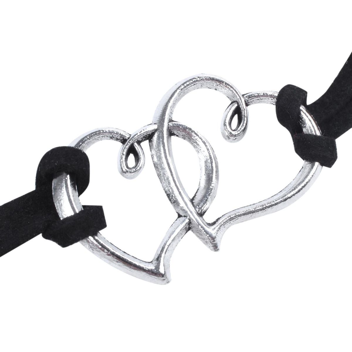 Handmand Love Heart Charm Jewelry woven Cord